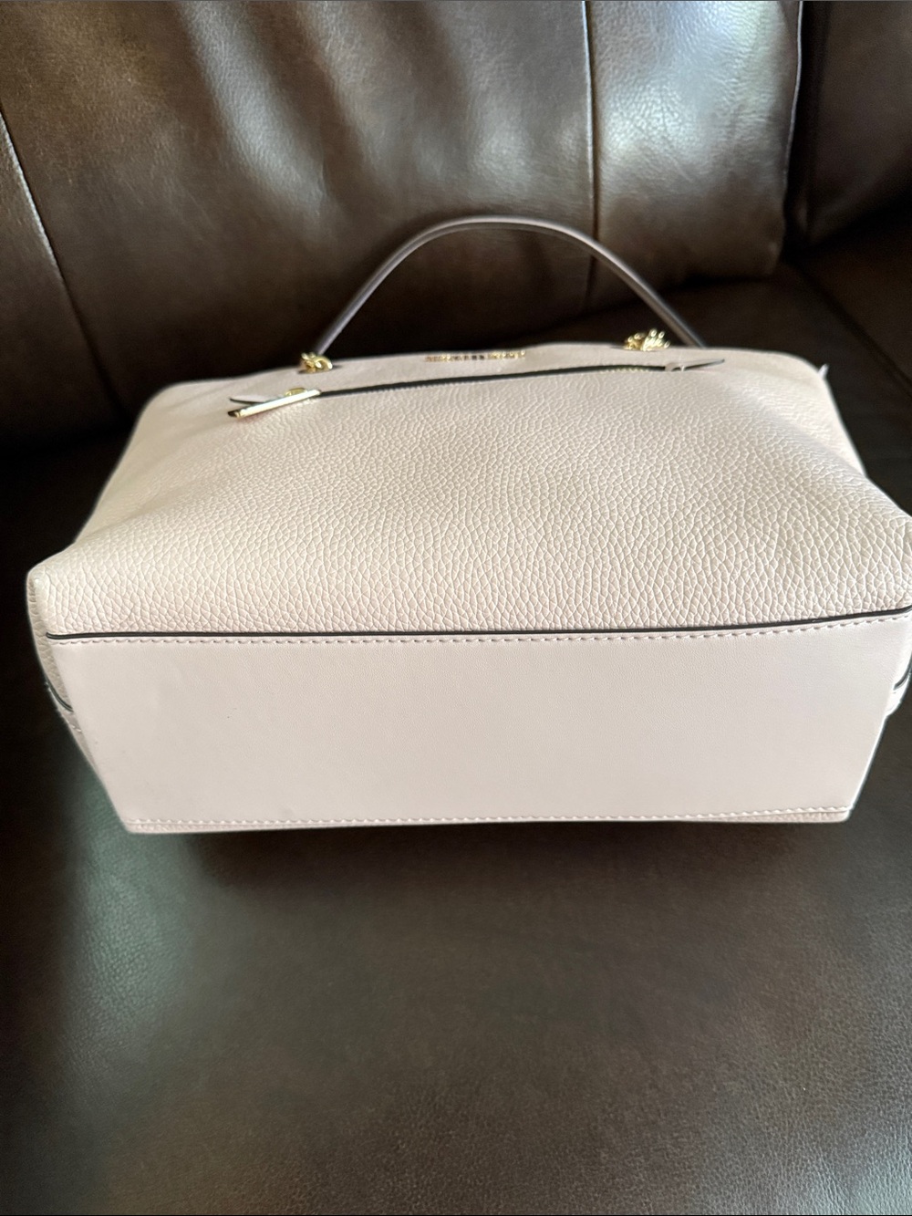 Michael Kors Blush Pink Pebbled Leather Chain-Handle Zipper Top NWT Tote - Picture 5 of 15